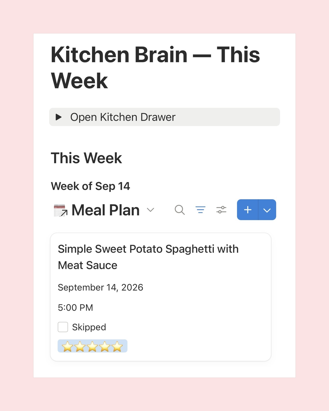 Kitchen Brain This Week meal plan